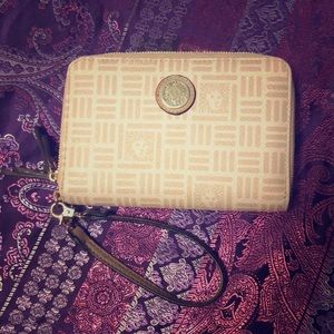 Anne Klein Lion Logo Wristlet Wallet